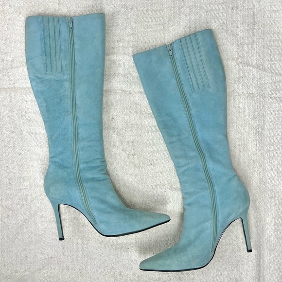 Vintage Blue Suede Boots Size 7 - Picture 5 of 16